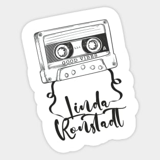 Good Vibes Linda Ronstadt // Retro Ribbon Cassette Sticker